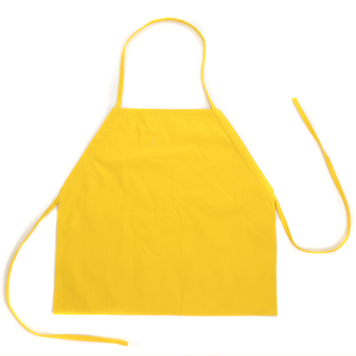 洗える焼肉用エプロン　横長タイプ　お食事の時の汚れ防止用エプロン　黄色